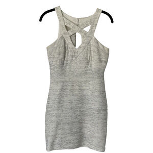 Emerald Sundae Cream w/Silver Glitter Accents Pencil Dress, Junior Size M